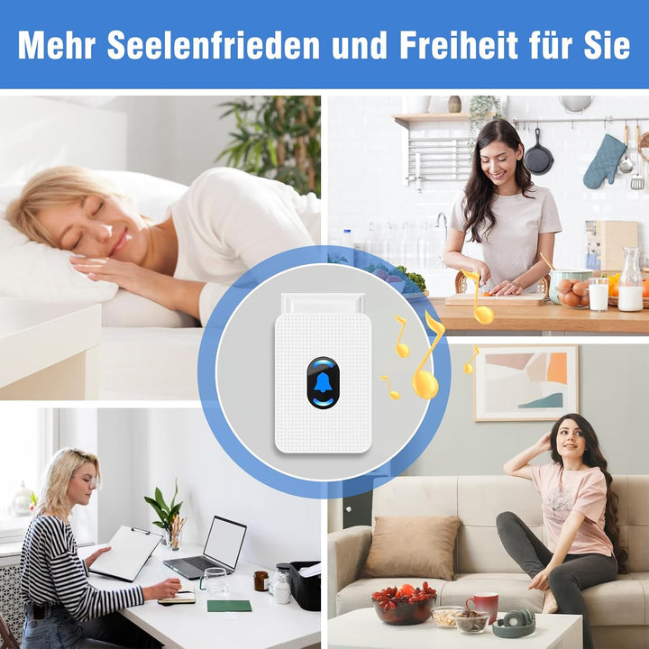 Daytech Notrufknopf für Senioren/Hausnotruf mit Notrufarmband für die häusliche Pflege Notfall Armba