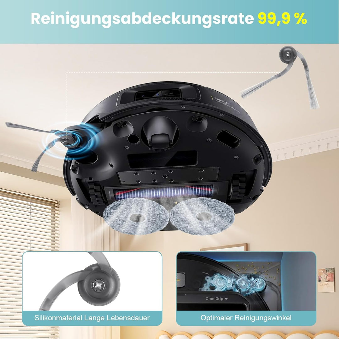 19 Stück Zubehör für Roborock Saros Z70 Saugroboter, Ersatzteil mit 4 Staubbeutel 4 Seitenbürsten 4