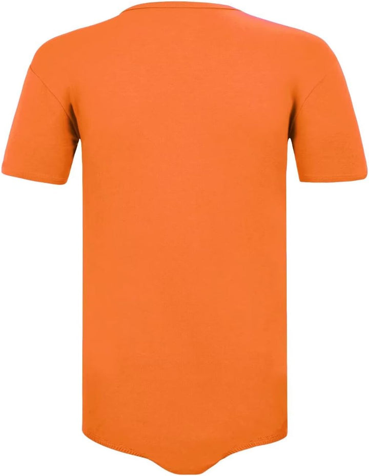 Landofgenie Männer Kurzarm Strampler Pyjama Bodysuit One Piece Strampler Orange S, Orange S