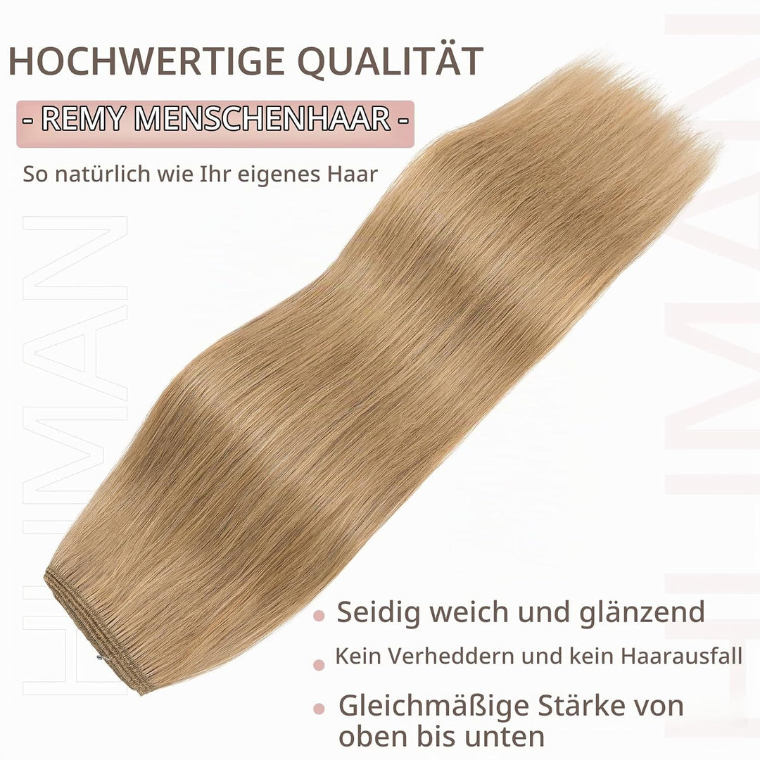 Extensions Echthaar mit transparenter Schnur, Silk-co Wire in ExtensionsDunkelblond 60g, Secrets Hai