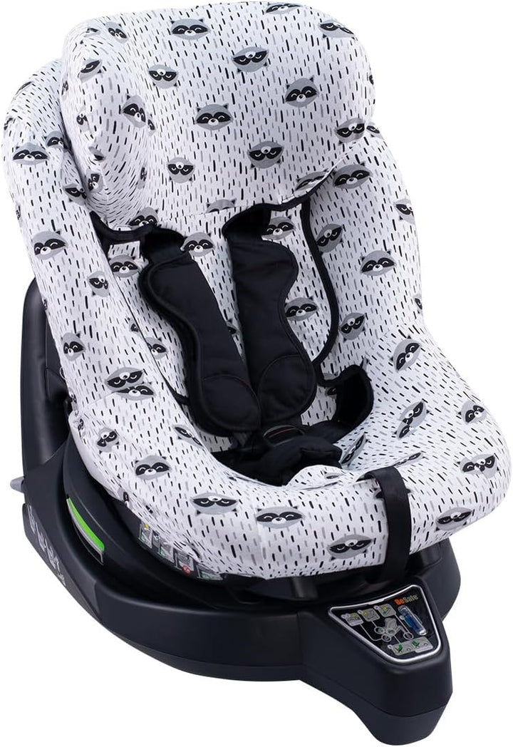 JYOKO Kids Autositzbezug aus Baumwolle, kompatibel mit Besafe Izi Turn B I-Size (Raccoon, Bezug) Rac