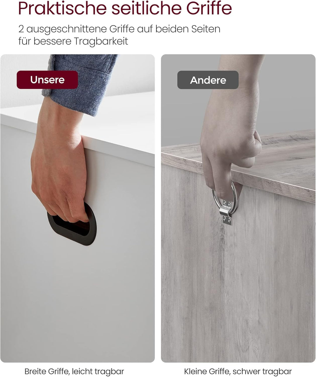 VASAGLE Schuhbank, Sitzbank mit Stauraum, Sitztruhe, 2 Sicherheitsscharniere, Aufbewahrungsschrank,