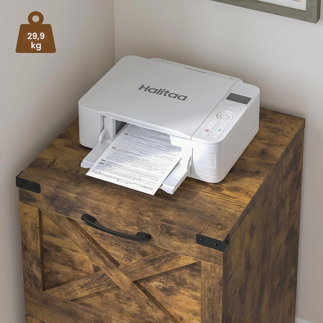 BonVache Rollcontainer, Aktenschrank mit 2 Schubladen und Rollen, Vertikaler Bauernhausstil Schublad