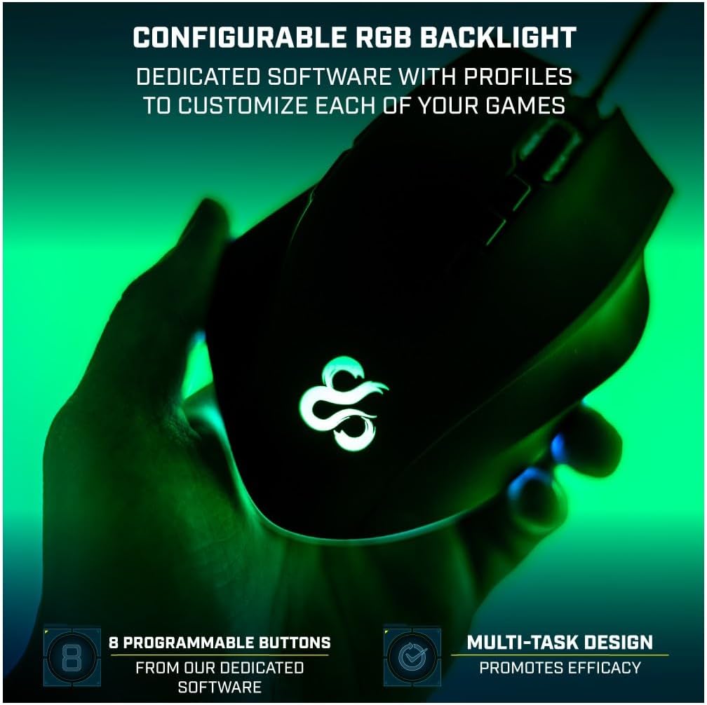 Newskill Gaming-Maus Habrok mit optischem Sensor (16000 DPI), seitlicher Sniper Taste und RGB-Beleuc