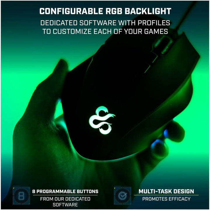 Newskill Gaming-Maus Habrok mit optischem Sensor (16000 DPI), seitlicher Sniper Taste und RGB-Beleuc