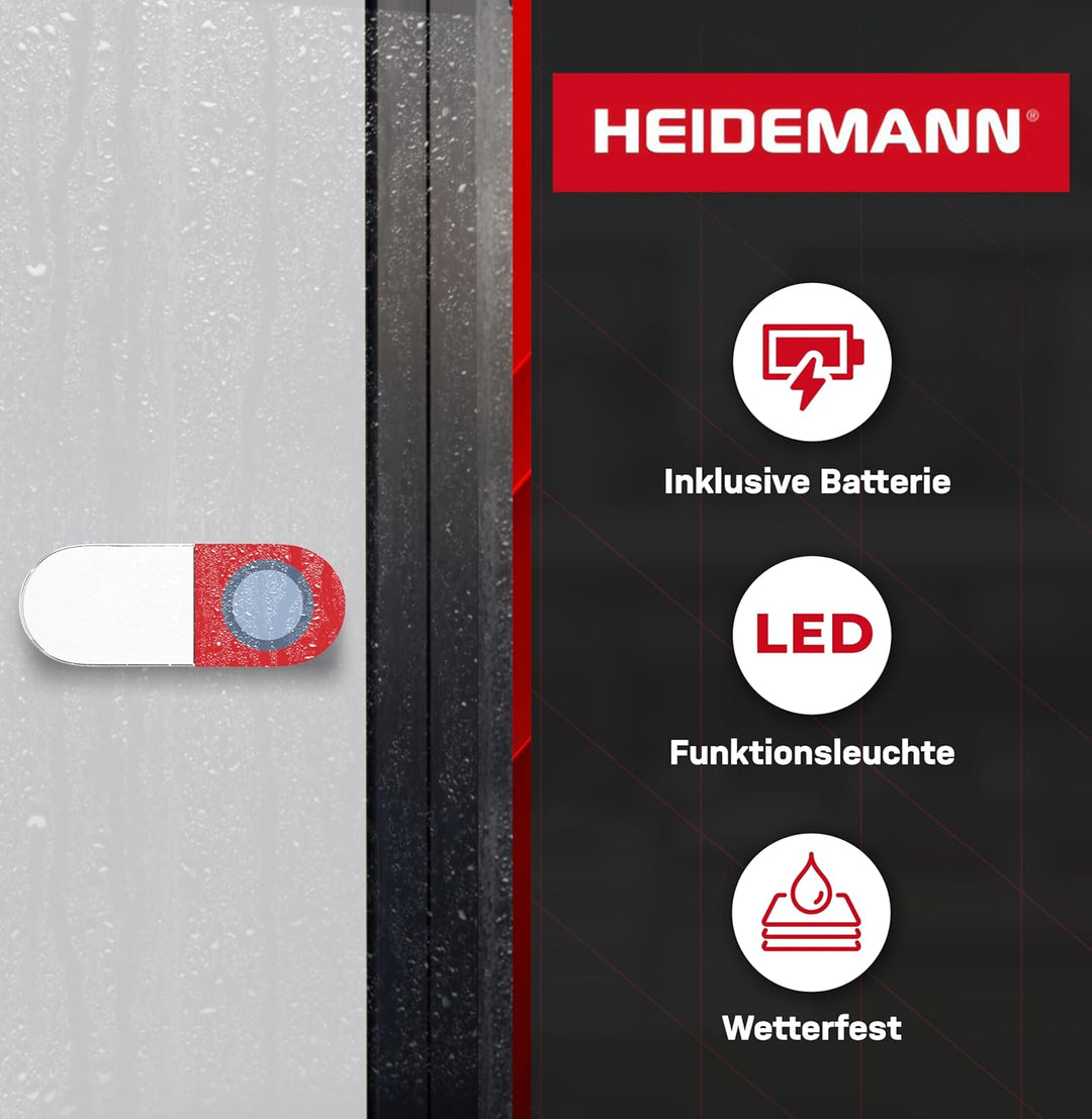 Heidemann Funkgong-Set FC Bayern München, Stern des Südens, FCB, bis 89 dB, wetterfest, inkl. Batter