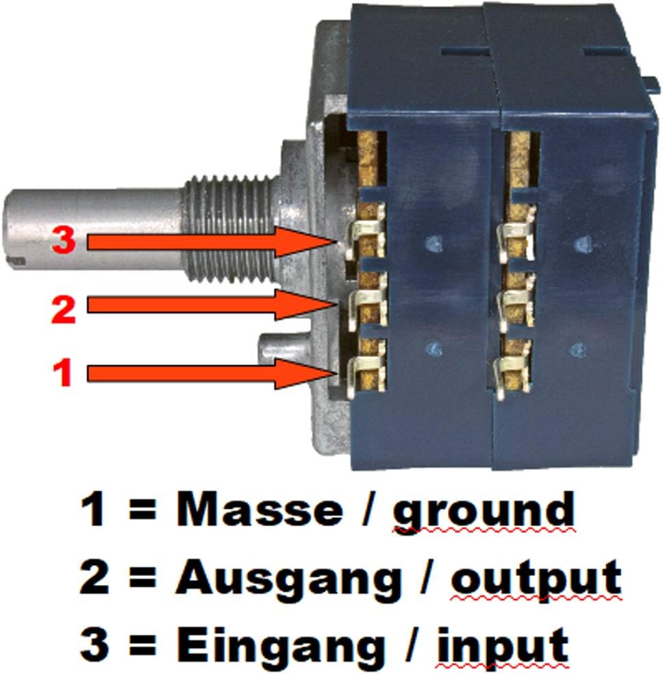 ALPS 100K Log RK27112 Stereo Dreh-Poti Stereo 100KAx2 Ohm logarithmisch Das Blaue 6mm