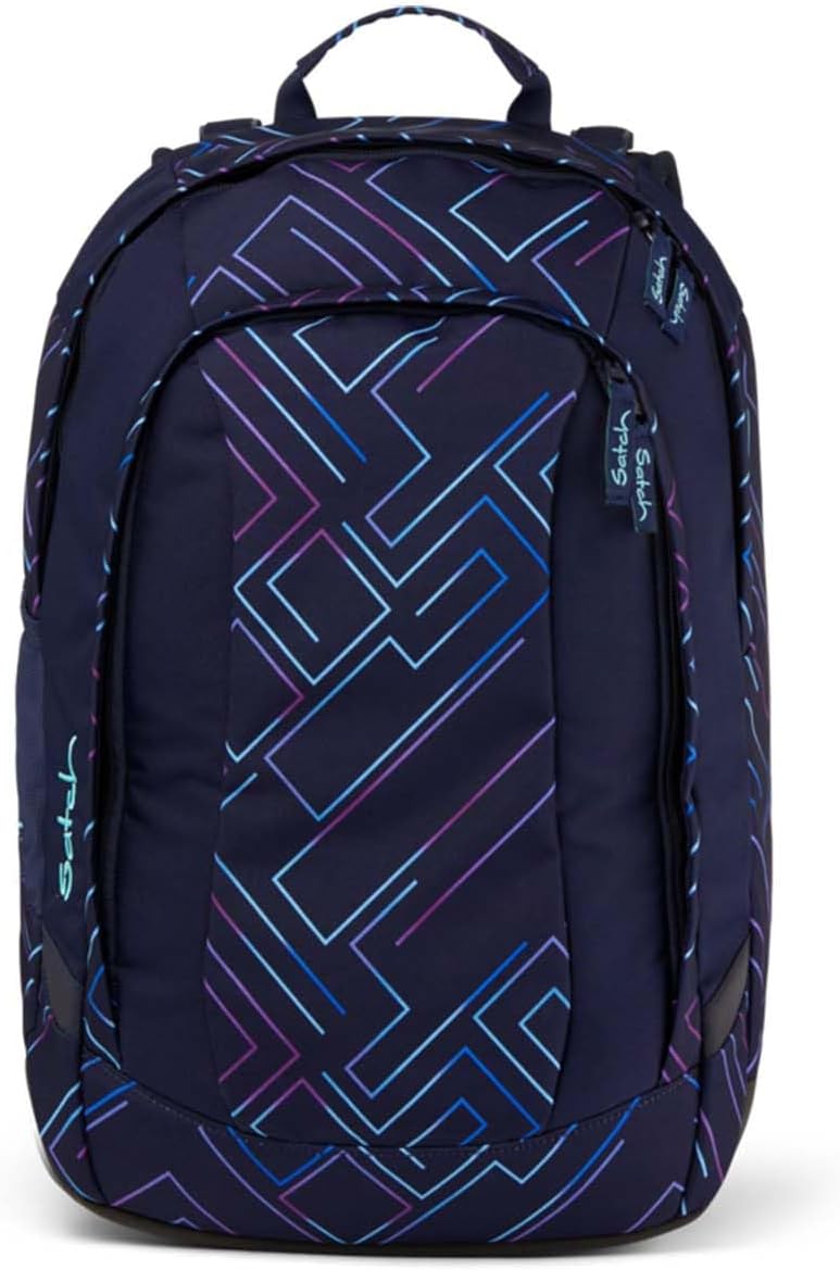 satch Air Schulrucksack Set 3tlg. inkl. Schlamperbox und Sporttasche Purple Laser, Purple Laser