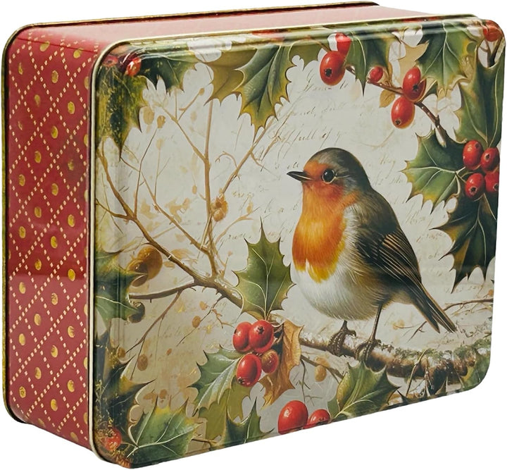 Geschenkdose Design Nostalgia - Liebevoll gestaltete rechteckige Vorratsdose - Motiv Rotkelchen - Bl