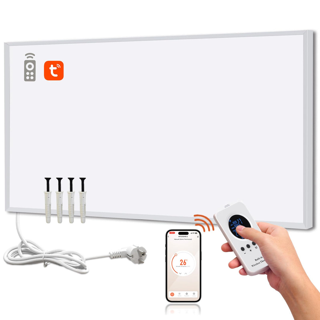 Infrarotheizung 800 Watt mit Smart Steuerung, Energiesparende Infrarot Wandheizung, Elektroheizung m