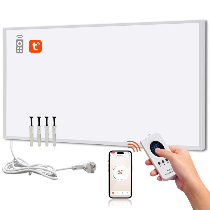 Infrarotheizung 800 Watt mit Smart Steuerung, Energiesparende Infrarot Wandheizung, Elektroheizung m