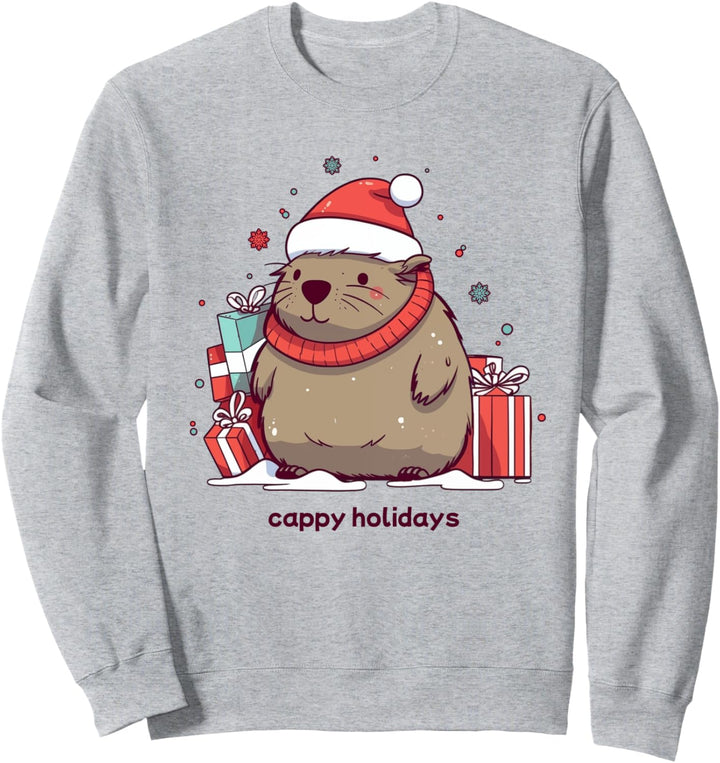 Capybara Christmas Santa Cute Funny Rodent Cappy Holidays Sweatshirt