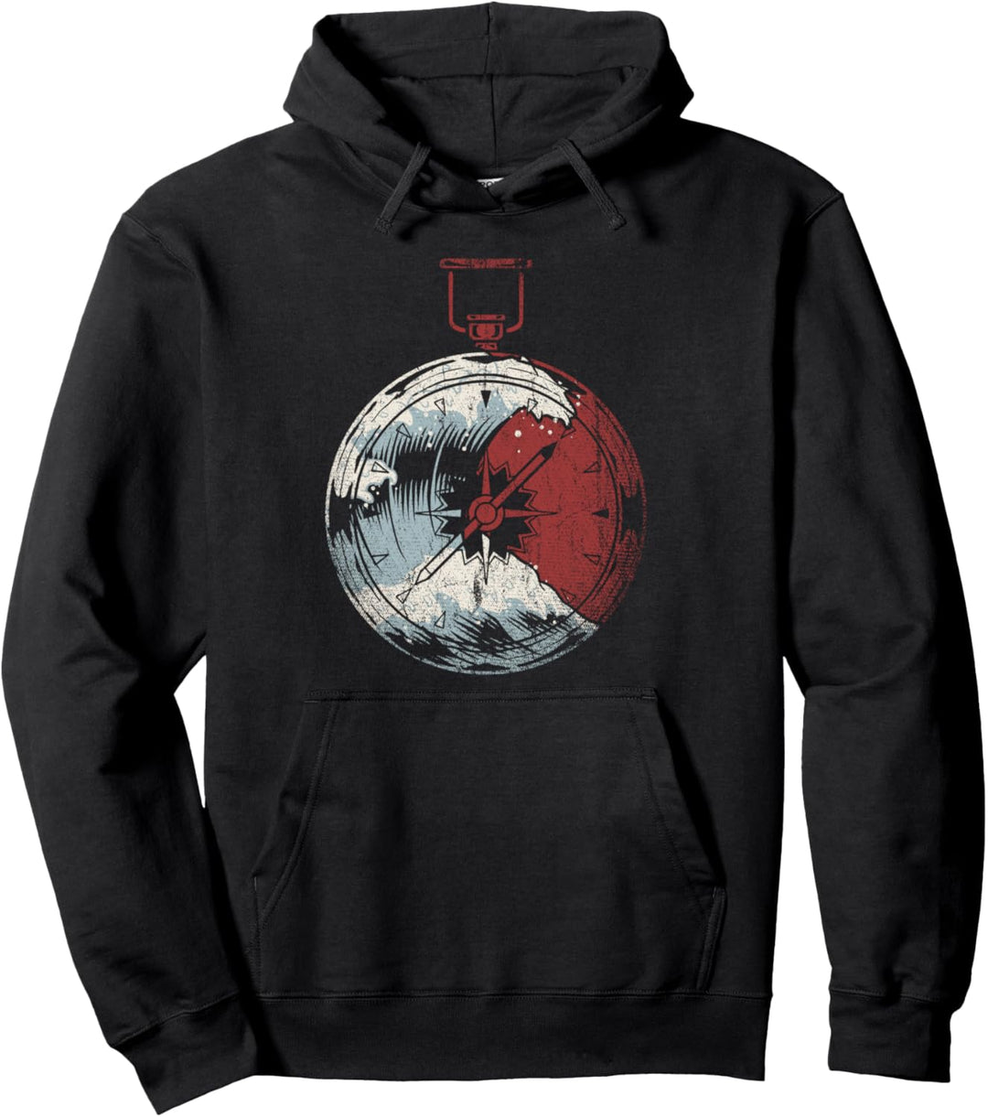 Meer Wellen Segler Kompass Skipper Kapitän Segeln Pullover Hoodie