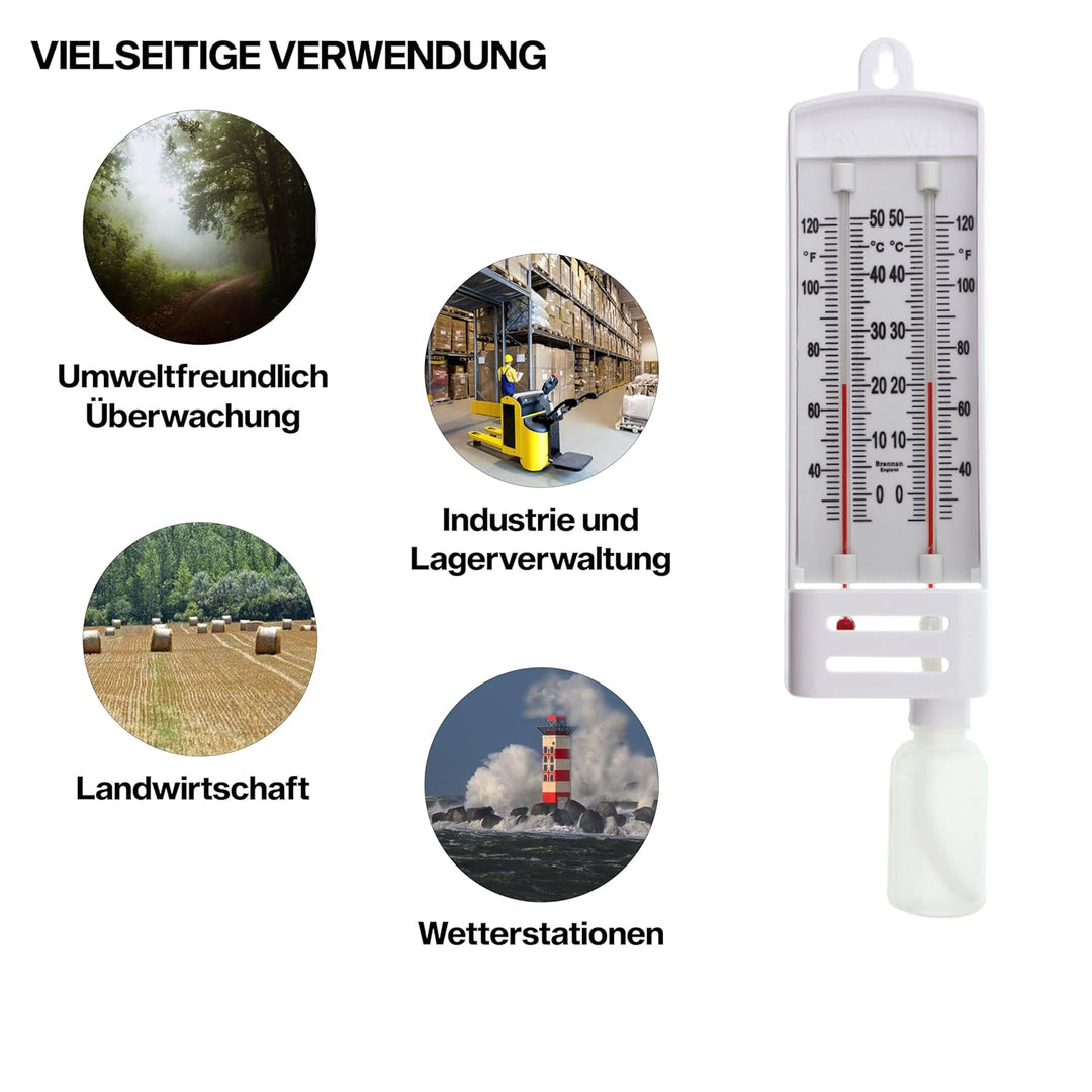 Brannan Maurer-Hygrometer, Nass- und Trocken-Glühbirne – C&F