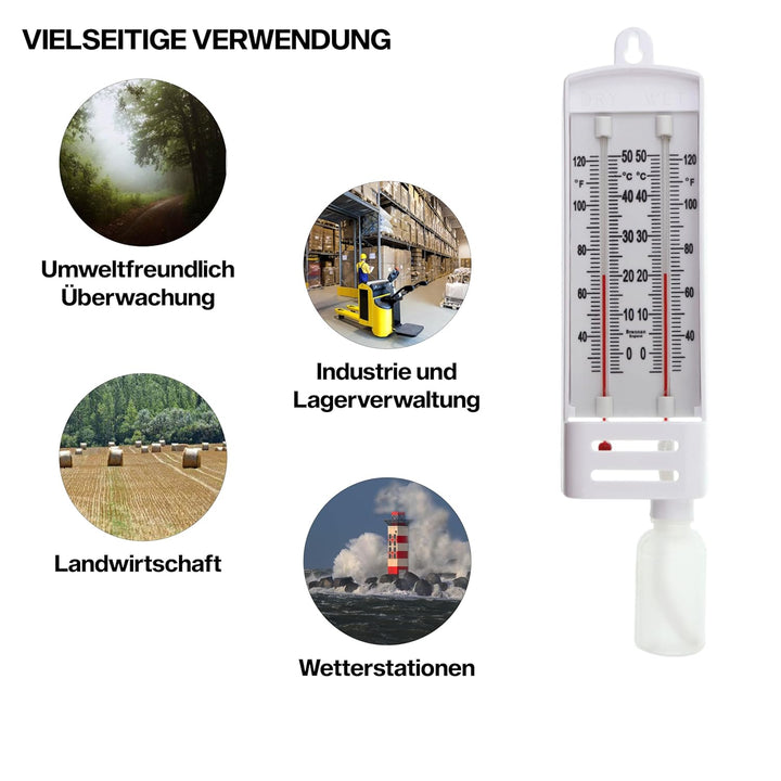 Brannan Maurer-Hygrometer, Nass- und Trocken-Glühbirne – C&F