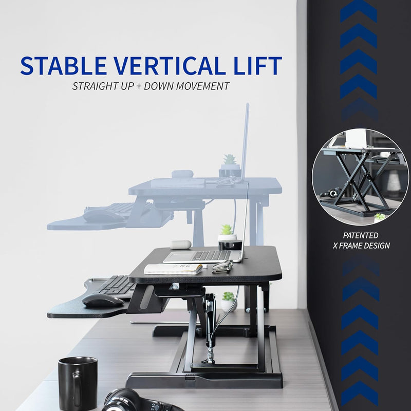 VIVO 81,3 cm (32 Zoll) Schreibtischkonverter, K-Serie, höhenverstellbare Sitz-zu-Steherhöhung, Dual-