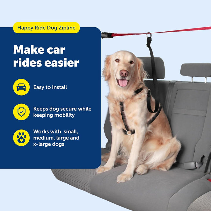 PetSafe Solvit Zipline für Hunde, Rücksitzleine, ideal für Reisen 72 IN, 72 IN