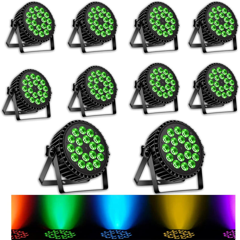 DELIBANG LED Par Scheinwerfer 200W 18 LED Bühnenlicht Strahler Discolicht Partylicht,8CH Par LED RGB