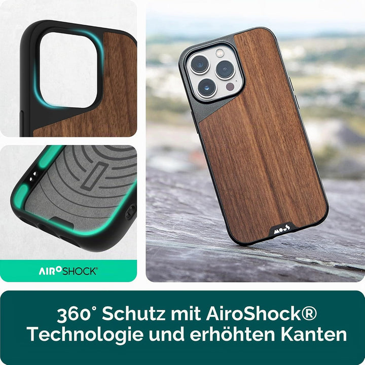 Mous - Hülle für iPhone 14 Pro Max - Walnuss - Limitless 5.0 - Handyhülle iPhone 14 Pro Max MagSafe-