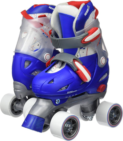 Nijdam Jungen Hardboot Rollerskates Junior Verstellbar 30-33 Blau/Rot/Silber, 30-33 Blau/Rot/Silber