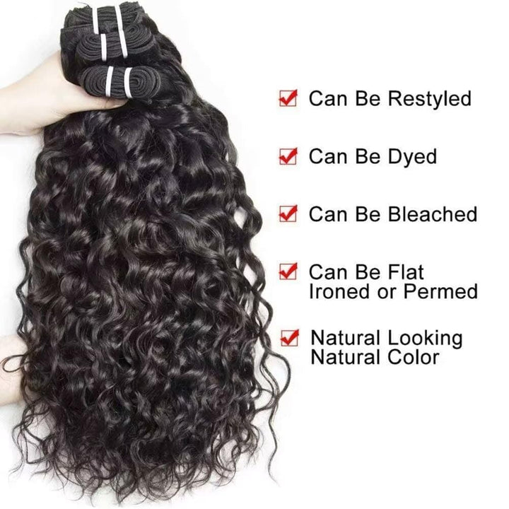 Water Wave Bundles Human Hair 1 Bundles 10Inch Water Wave Bundles 10A Brazilian 100% Unprocessed Vir