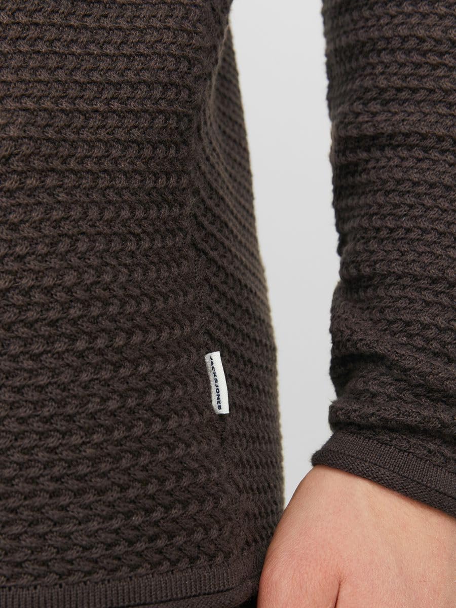 JACK & JONES Male Strickpullover Einfarbig Strickpullover M Chocolate Torte, M Chocolate Torte
