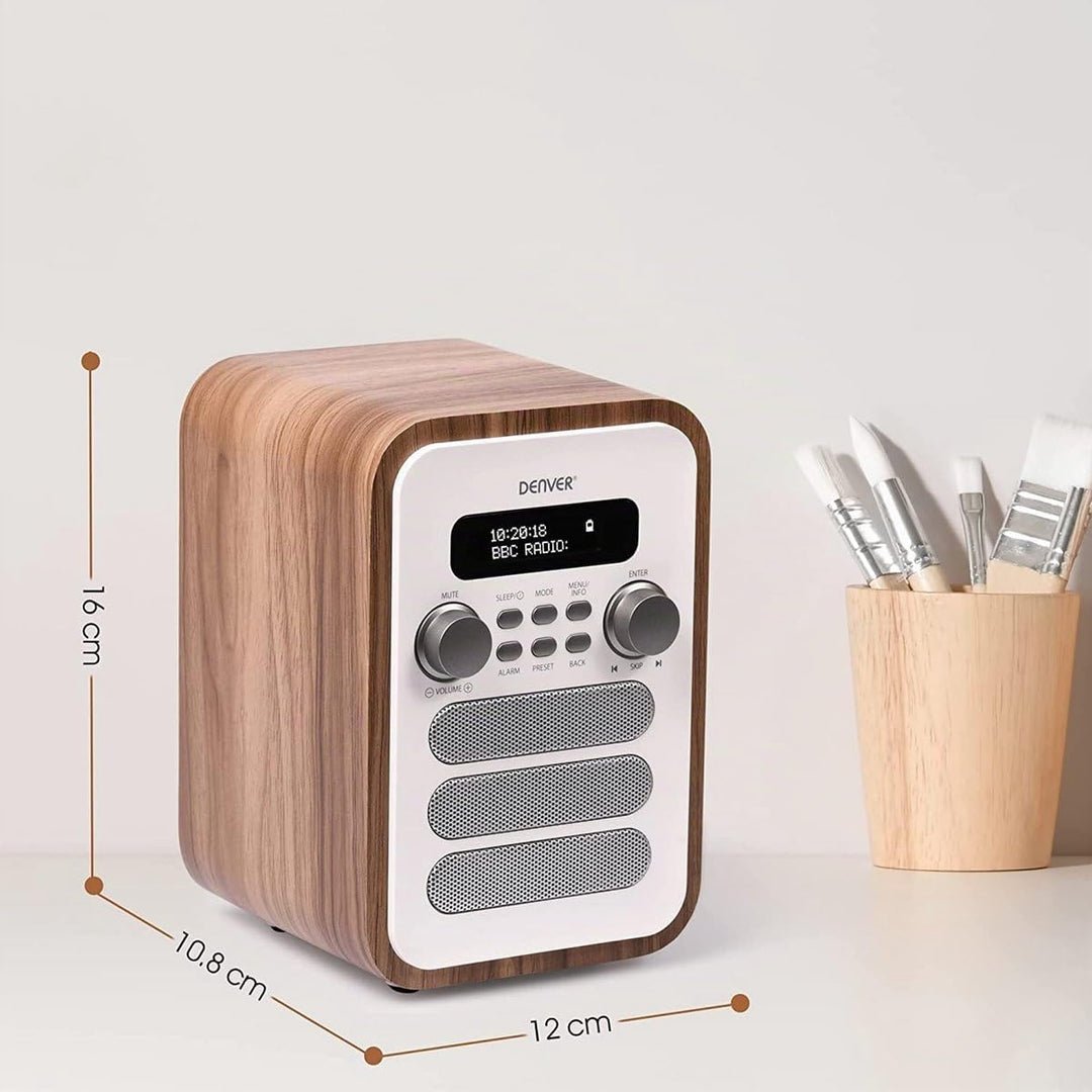 DENVER DAB-48WHITE DAB + Radio Mit integriertem FM-Radio und Bluetooth-Funktion weiss