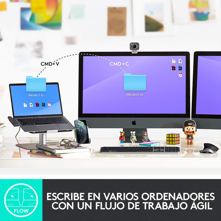 Logitech MX Keys for Mac – Fortschrittliche hintergrundbeleuchtete kabellose Tastatur, Spanisches QW