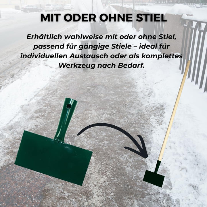 Eisscharre mit Stiel Eisstosser Betonstösser, Breite: 160mm Stahlblatt, Eiskratzer 110cm Bodenschabe