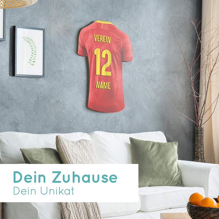Elbeffekt Trikotlampe für Spanien Fans aus Holz - personalisierbares Geschenk - schenke Dein individ