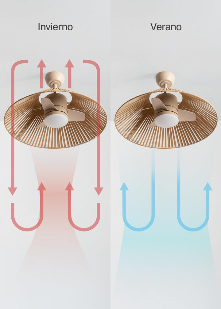 CREATE / WIND LAMP WOVEN/Deckenventilator mit Beleuchtung Sand mit Fernbedienung / 25W, Programmierb