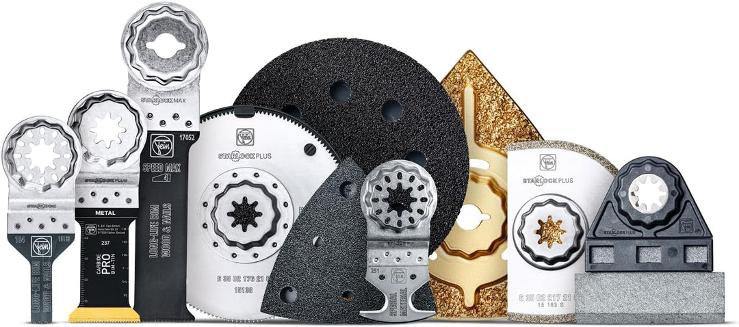 FEIN HSS-Sägeblatt Set (Aufnahme Starlock Plus, ø 100 mm, inkl. Tiefenanschlag, für Parkett/Laminat