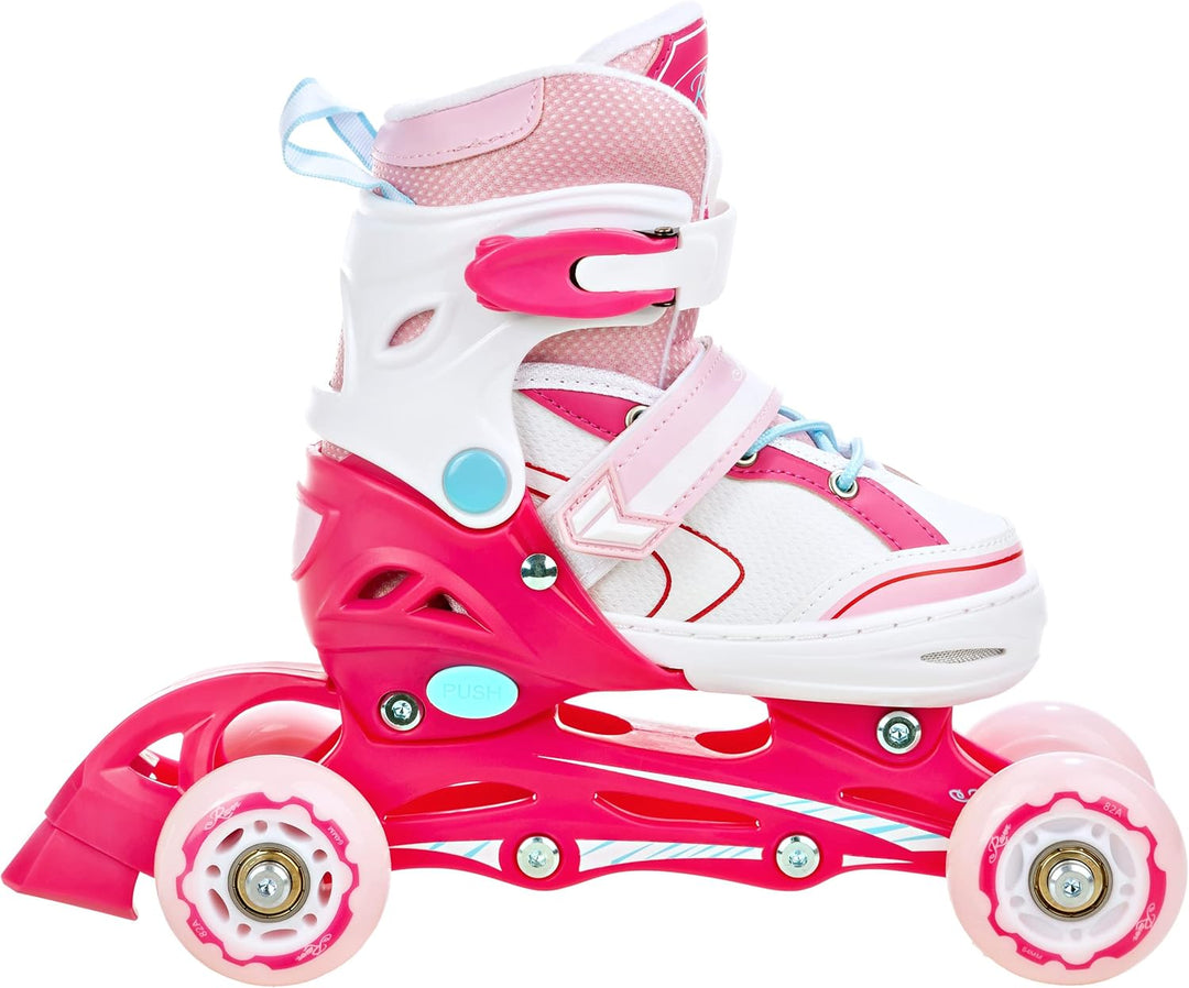 4in1 Inlineskates/Triskates/Rollschuhe/Schlittschuhe Raven Loret/Lia verstellbar mit LED Leuchtrad 3