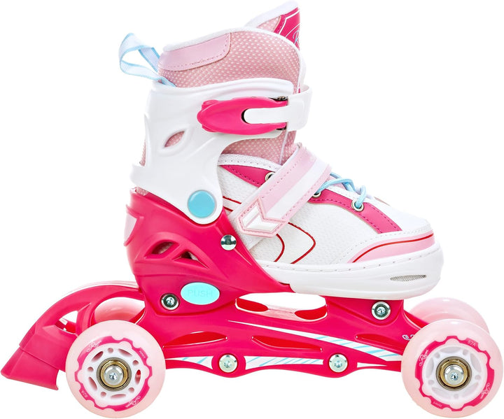 4in1 Inlineskates/Triskates/Rollschuhe/Schlittschuhe Raven Loret/Lia verstellbar mit LED Leuchtrad 3