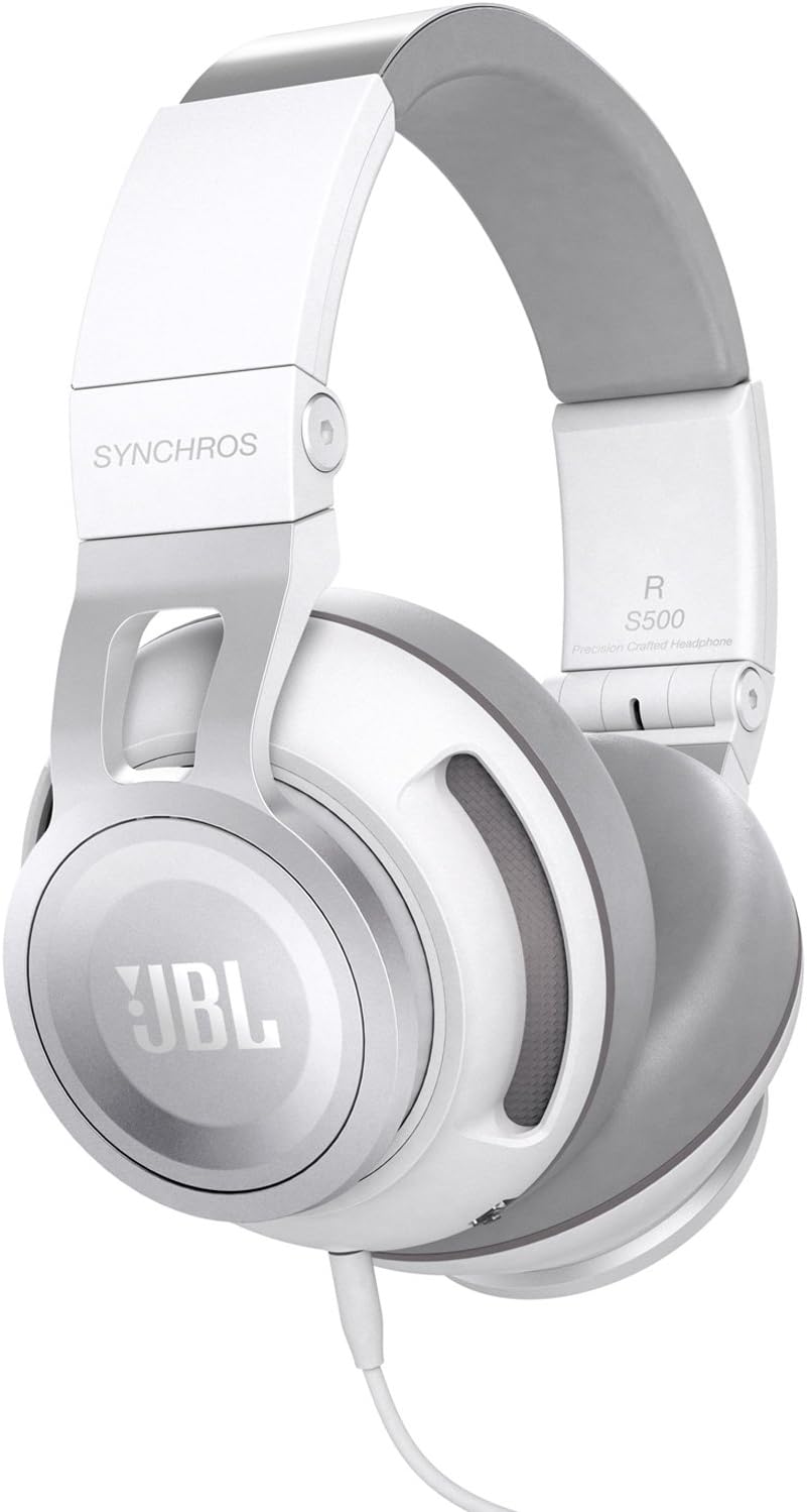 JBL Synchros S500 Over-Ear Kopfhörer mit Apple/Universal Fernbedienung und Mikrofon - Weiss, Weiss