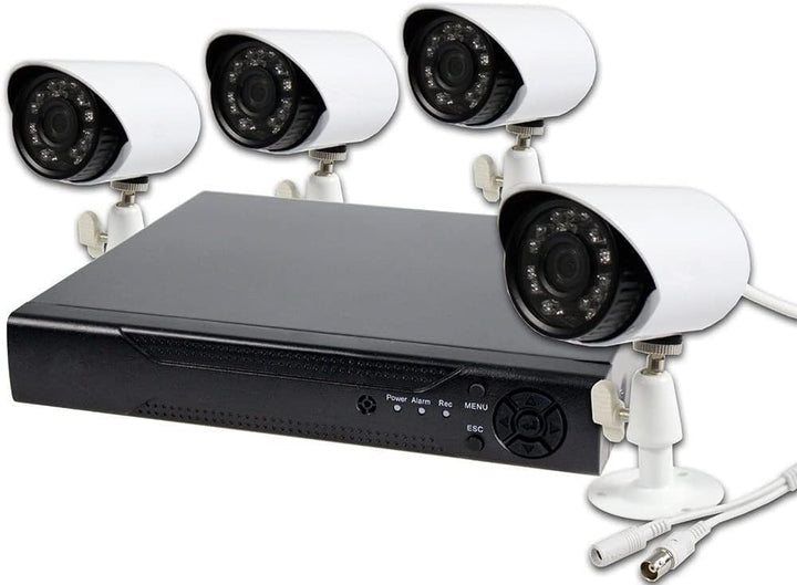 TEMPO DI SALDI Kit Videoüberwachung 4 Kanäle Infrarotkameras DVR Netzteil Verlängerungskabel