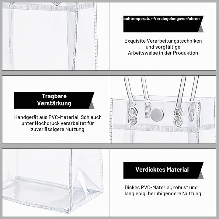 18 Stück Flaschenkühler Eistasche Kühltasche: 25 * 10 * 10cm PVC Eisbeutel Flaschenkühler, Transpare