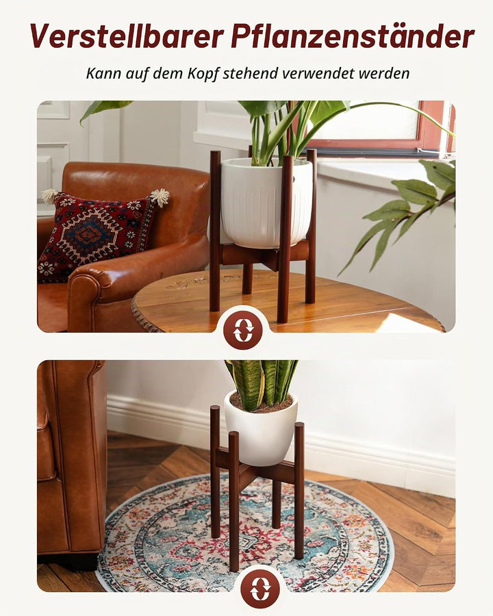 Bamworld Blumenständer Pflanzenständer Holz Pflanzenhocker Indoor Einstellbare Grösse Blumentreppe O