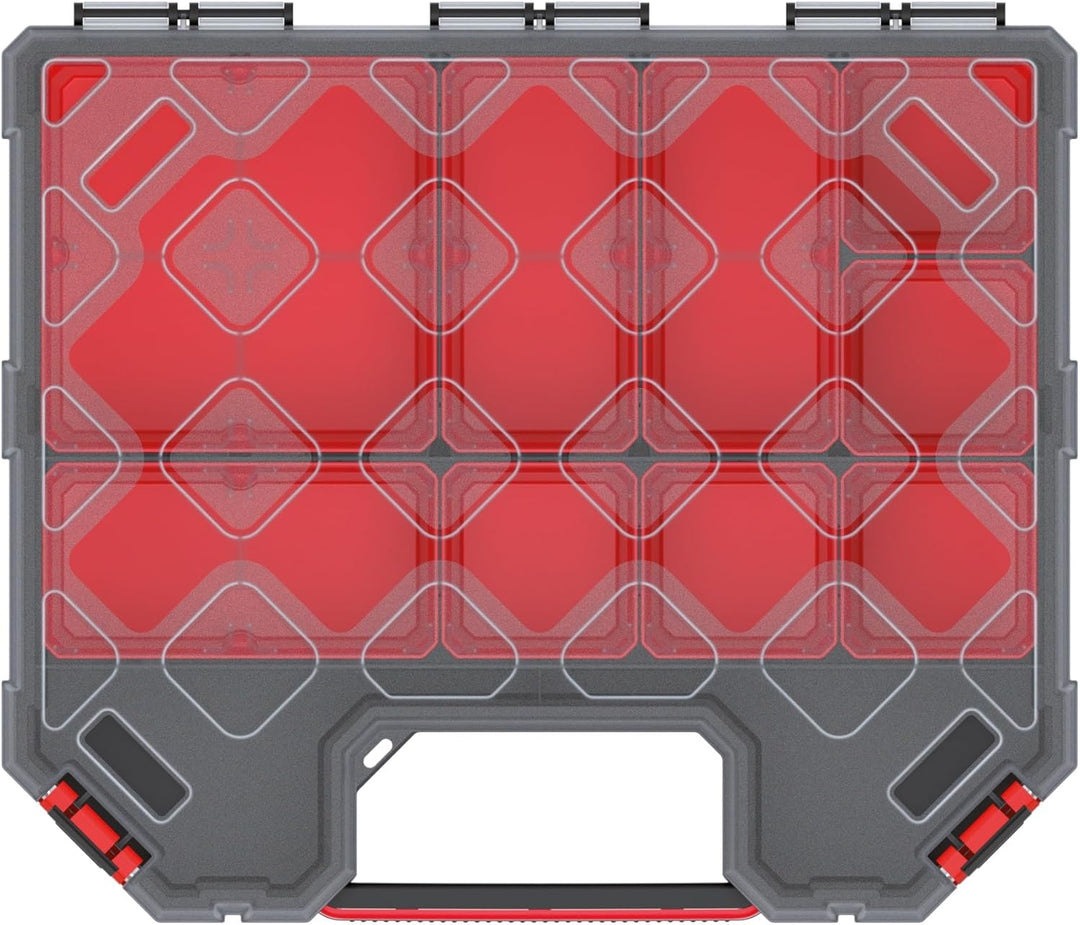 Sortimentskasten 284x243x50 mm - Sortimentsbox für Zubehör und Kleinteile - Schraubenbox mit 7 Einsä