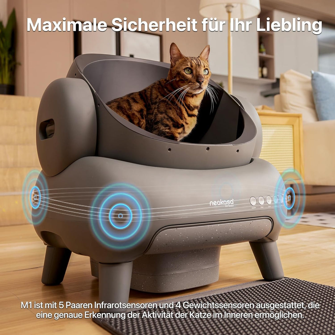 Neakasa M1 Oben offene Katzenklo selbstreinigend Katzentoilette XXL, Geruchsfreie, Hygienisch, App-S