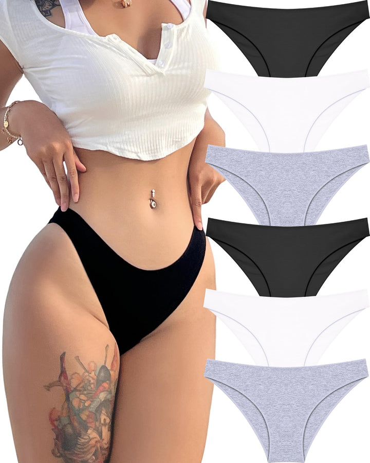 ALL OF ME 6er Pack Unterhosen Damen Baumwolle Unterwäsche Frauen Set Cotton Panties Slips Mehrpack H