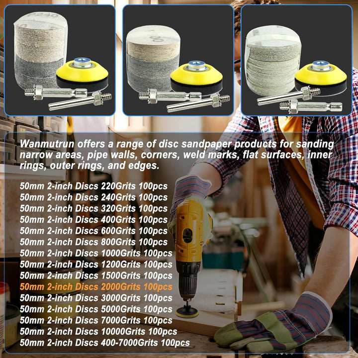 50mm Wasserfest schleifpapier Klett 100 Stücke 2000 Körnung Siliziumkarbid Schleifpapier geeignet fü