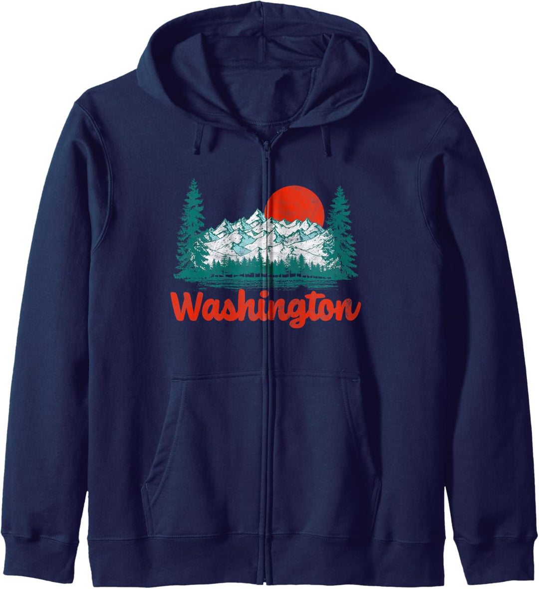 Retro Washington Vintage 80s State Pride Graphic Kapuzenjacke