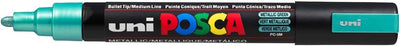 POSCA uni-ball 182520 - POSCA Marker mit mittelfeiner Rundspitze, 8er Set, Metallic Metallfarben 8 S