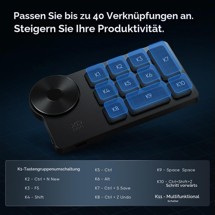 XPPen ACK05 Fernbedienung Tastatur fur Grafiktablett