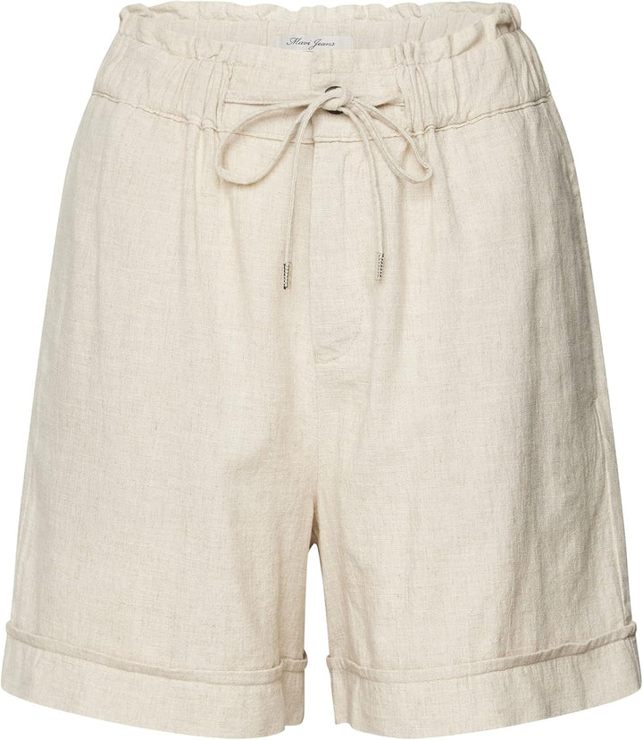 Mavi Damen Linen Shorts Kurze Hose XS Beige, XS Beige