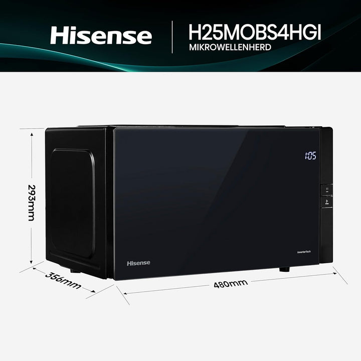 Hisense H25MOBS4HGI Mikrowelle / 25 L / 900W / InverterTech/Auto Programme/Eco Mode/Grill Kombinatio