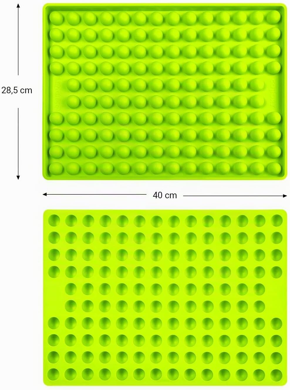 Collory® Backmatte Hundekekse für GROSSE HALBKUGEL (2cm Ø) Leckerlis, Silikon Backform, Backunterlag