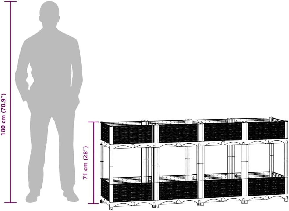 vidaXL Hochbeet Blumenkasten Gartenbeet Pflanzkasten Gemüsebeet Pflanzbeet Frühbeet Blumenbeet Pflan