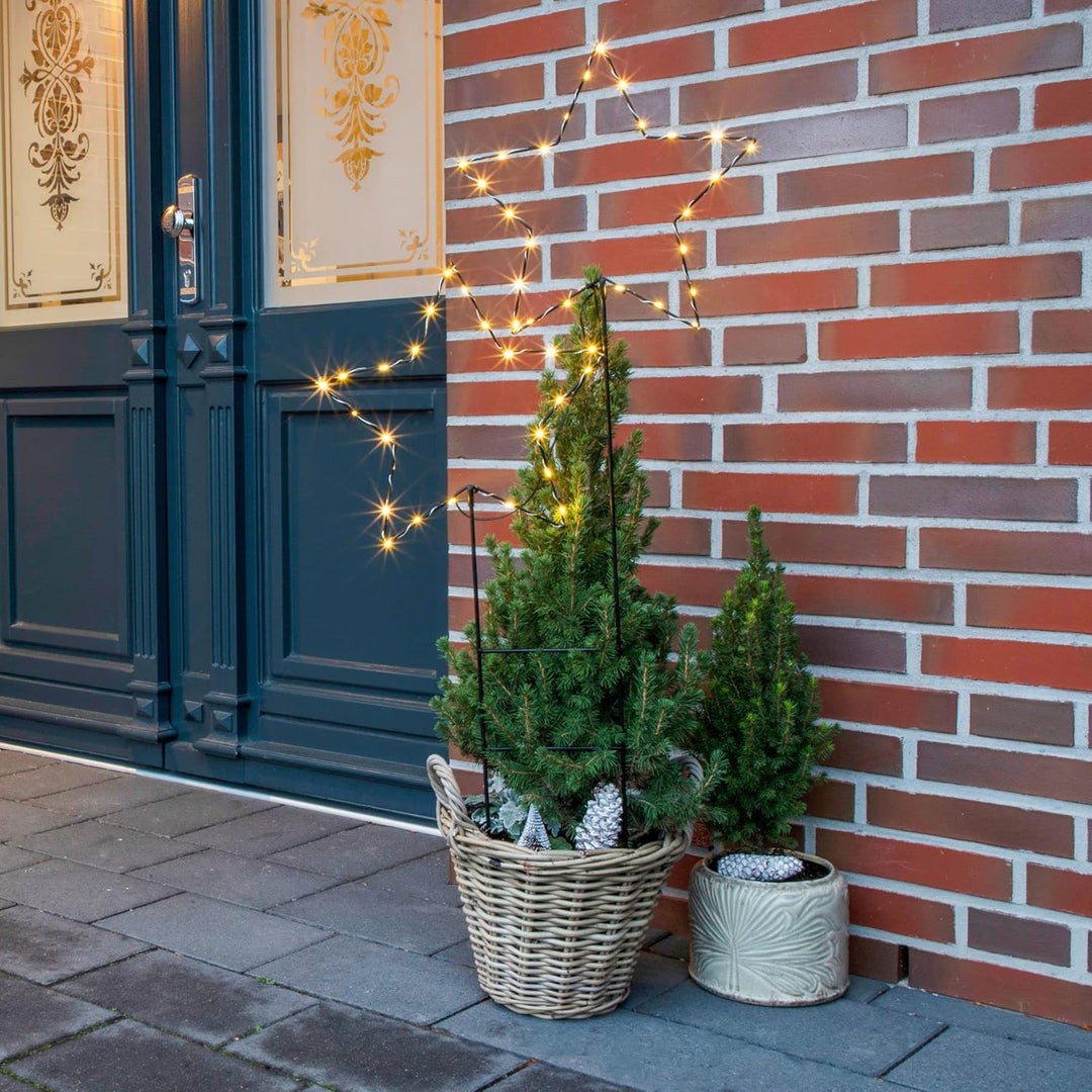 Spetebo LED Gartenstecker Sterne mit Timer Batterie betrieben - 98 cm - Weihnachtsdeko für Aussen -